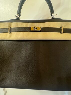 2026 Hermes Kelly Voyage 50 in Ébène Taurillon Clemence on Palladium Hardware